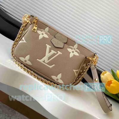 Copy L--V Multi Pochette Beige Bicolor Monogram Crossbody Bag